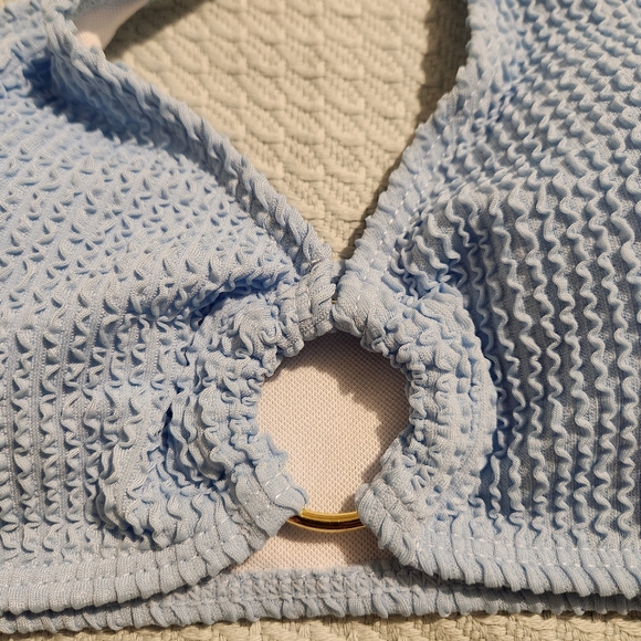 MakeMeChic 3 Piece Halter Ring Bikini Set with Cover Up Skirt Size Medium - Picture 7 of 9